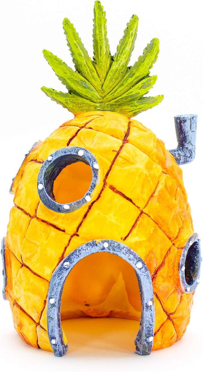 Penn-Plax officially licensed Spongebob Squarepants 3-piece fish tank decoration set, safe for freshwater and saltwater aquariums.