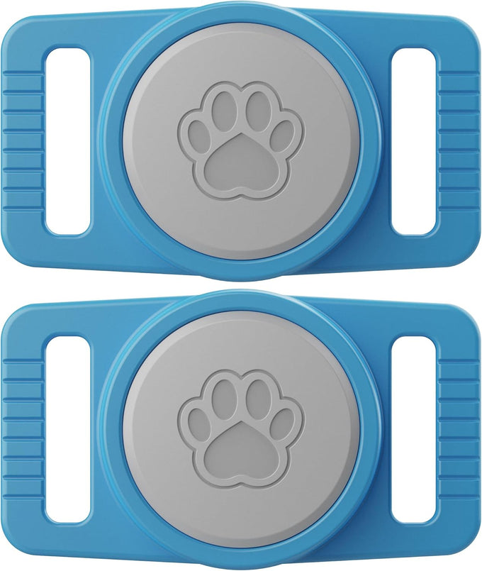 GOCII waterproof dog collar holder 2-pack for Apple AirTag Gen 1 & 2, black silicone case