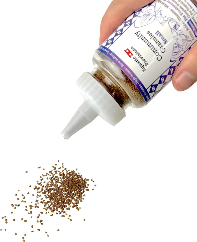Aquatic Provisions Small Granules Fish Food, High Protein, Slow Sinking, Tropical Community Fish, Made in USA, 3.17 oz