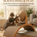 wood cat arch scratching ball on stand with arched bridge and rotating sisal balls for big cats indoor use