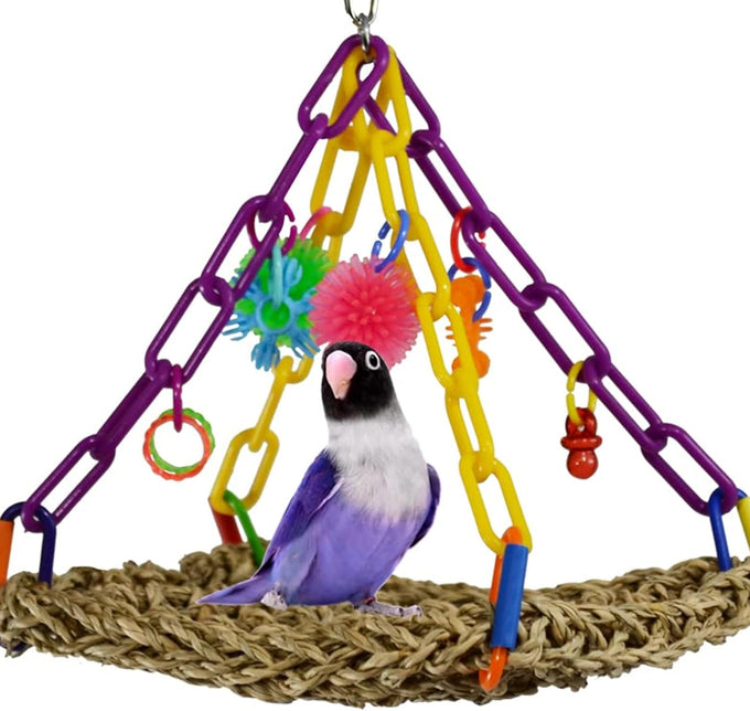 Super Bird Creations SB747 Mini Flying Trapeze Bird Toy for Small Birds, 6” x 7” x 9”
