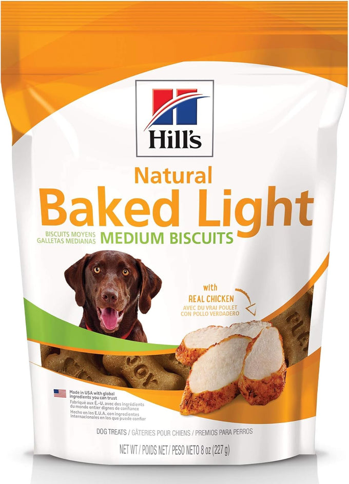 Hills natural baked light biscuits for small dogs with real chicken, 8 oz bag