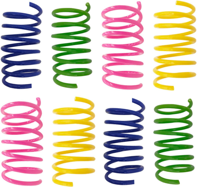 Cat Spring Toys for Indoor Cats, 30 Pack Interactive Durable Plastic Toys for Kitten Hunt and Exercise