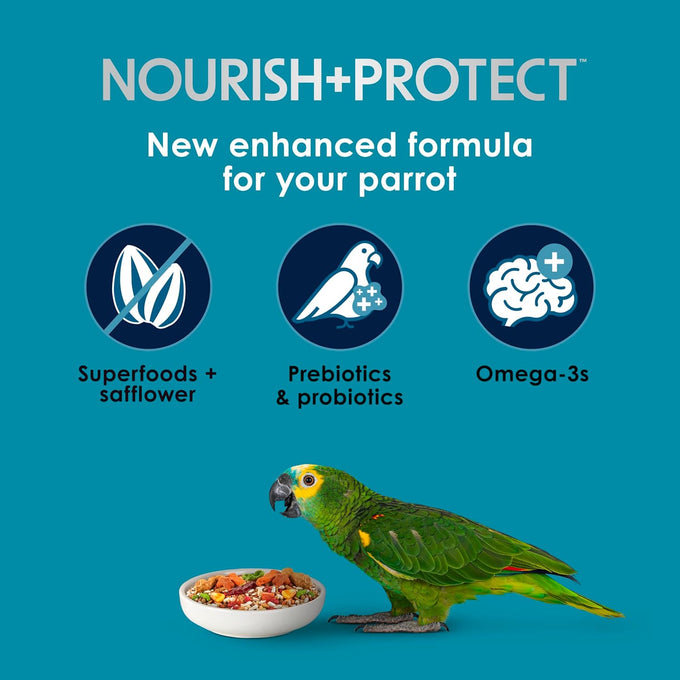 Kaytee Forti-Diet Pro Health+Safflower Nourish+Protect Parrot Food, 4 pounds, Supports Breeding, Molting, and Brain Health