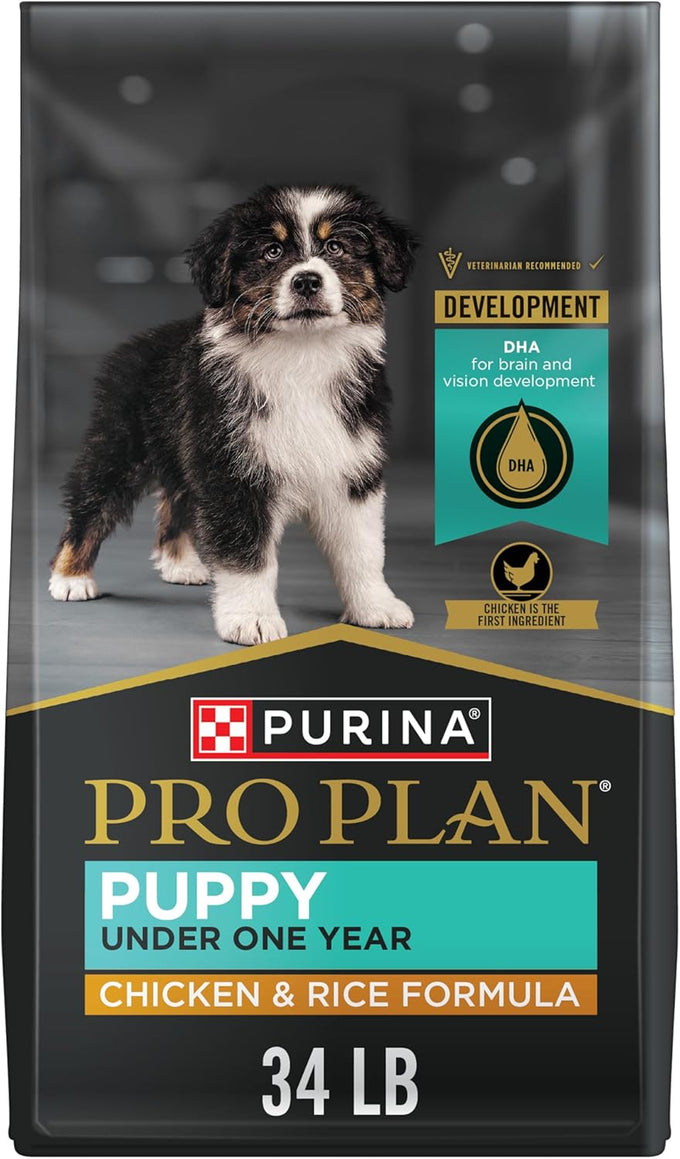 Purina Pro Plan High Protein Dry Puppy Food, Chicken & Rice - 34 lb