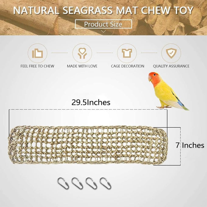 bird seagrass mat 30x7 natural grass woven hammock cage accessories for parrots and other birds