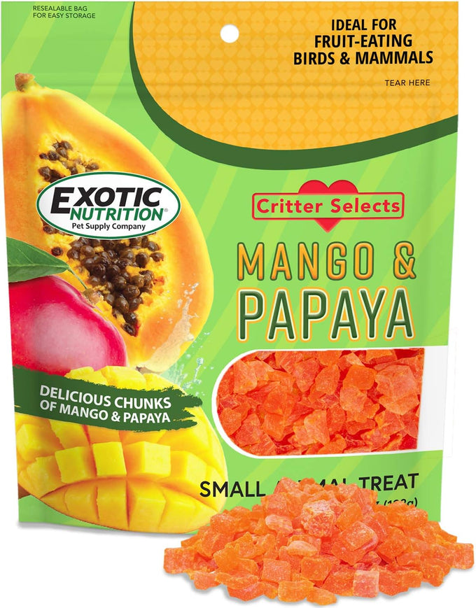 Mango and Papaya sundried treat for sugar gliders, rats, chinchillas, and other small animals (4.5 oz.)