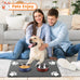 Absorbent Pet Feeding Mat with Waterproof Backing for Food and Water Bowls - 20"x12" Striped Dark Gray
