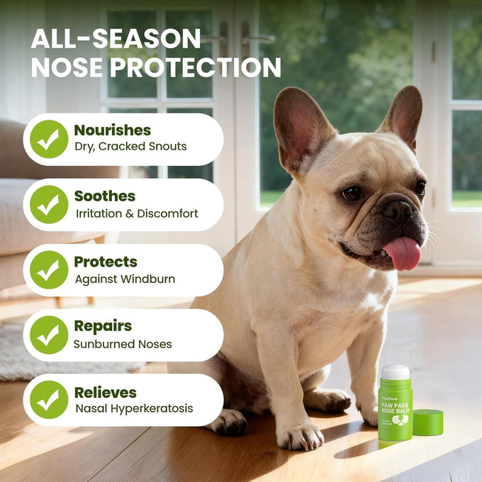 PawSono Lick-Safe Dog Paw & Nose Balm with Coconut Oil, 1.3 oz, All-Natural Moisturizer & Soother for Dry, Cracked Pads & Snout