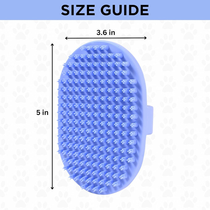 dog grooming bath brush, pet rubber brush for shower scrubbing and soothing massage, ideal for long & short haired dogs and cats