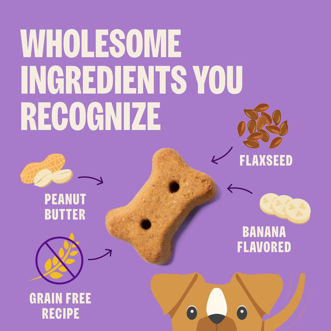 Wellness Old Mother Hubbard Classic Grain Free Mini Peanut Butter Banana Dog Biscuits, 16 oz Bag