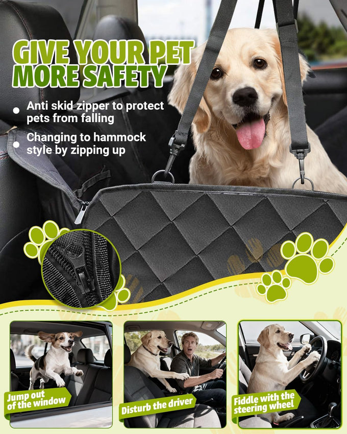 600D dog car seat cover, waterproof scratch proof nonslip dog hammock for cars, pet sedan SUV trucks