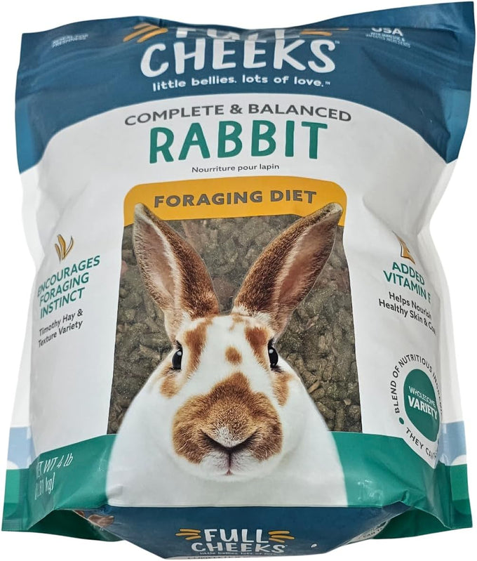 Timothy Hay Foraging Diet Pellet Food for Rabbits, 4 Pound Bag, Vitamin E Enriched