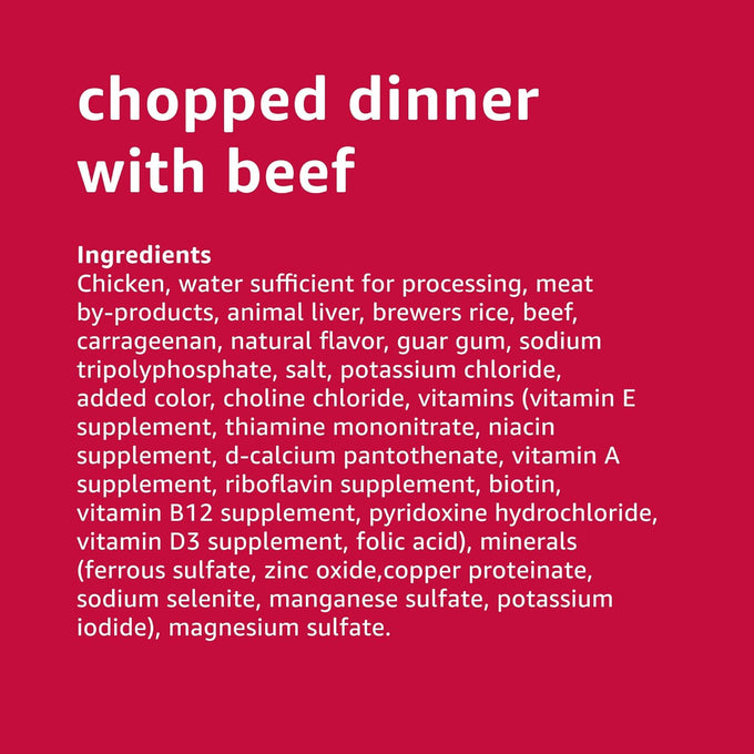 Amazon Basics Chopped Ground Dinner Wet Dog Food Variety Pack, 13.2oz