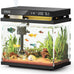 Fish Tank Smart Aquarium Kit 2 Gal Black UHD Silent Pump Self Cleaning System