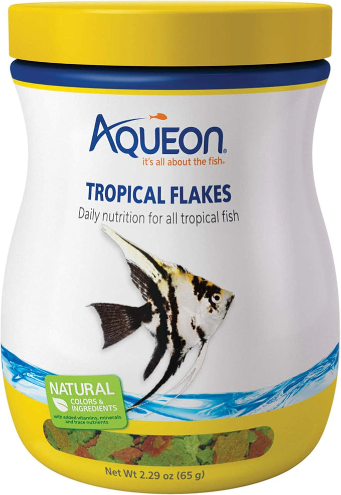 Aqueon Tropical Flakes, 2.29 Ounces, Natural Ingredients, Vitamins, and Minerals for Angelfish and Tropical Fish