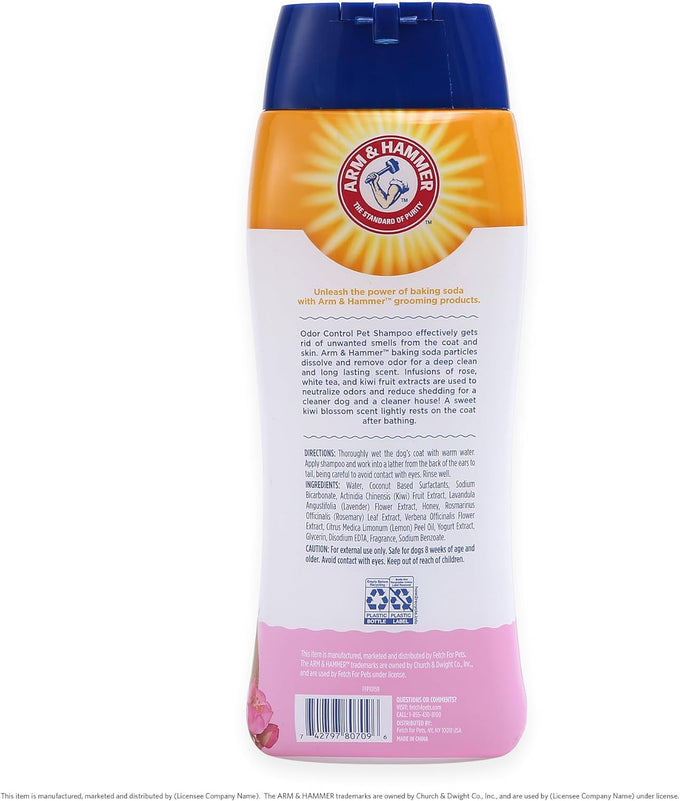 Arm & Hammer Deodorizing Dog Shampoo with Baking Soda, Tearless Moisturizing Formula, Fresh Kiwi Blossom Scent, 20 Fl Oz