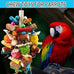 Parrot toys for large birds, natural peppered wood, African Grey, Macaws, Cockatoos, Amazon Parrot chew toys, aviary hanging accessories