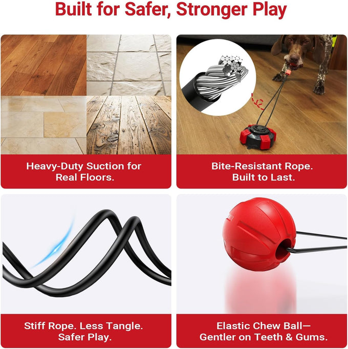 Strong suction cup dog toy for aggressive chewers, 2.68" bite resistant for medium large dogs, anxiety relief & energy release