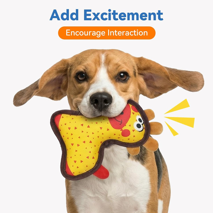 Giraffes & Cows Squeaky Dog Toys for Small and Medium Dogs Indoor Play, Durable, Interactive, Non-Shedding, Small Dog Toys