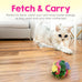 Soft Crinkle Cat Toy Balls 4 Pack - Fuzzy Pom Balls for Indoor Cats & Kittens Made in Canada