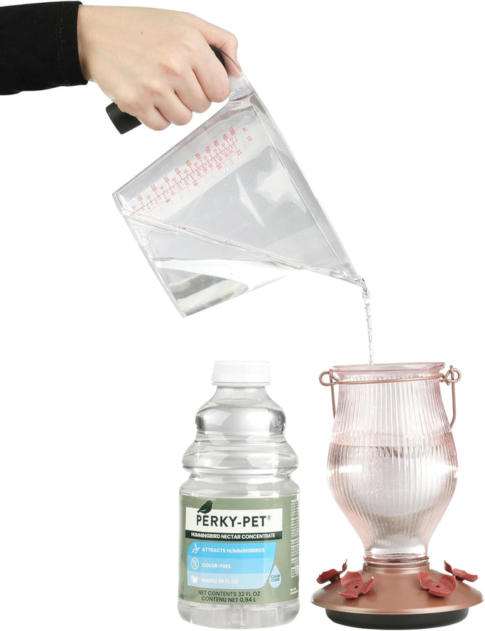 Perky-Pet Hummingbird Nectar Concentrate, 32 oz, Makes 96 fl oz of Nectar, 238cl, 3:1 or 4:1 Mixing Ratio