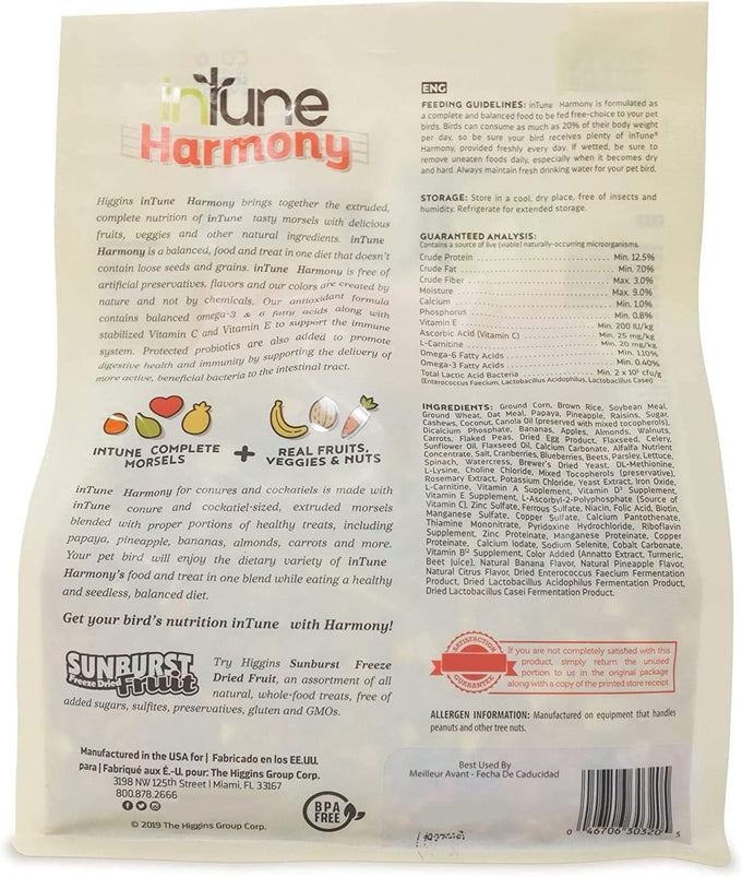 Higgins 2-Pack Intune Harmony Food for Small Parrots, 2 Pounds Each