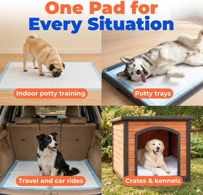 Baby Blue XL Puppy Pads 100 Count - Super Absorbent, Quick-Dry, Odor Control, and Leak-Proof for Indoor Dogs