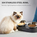 petkit 304 stainless steel elevated cat and dog bowls, non-slip, anti-vomiting, 15° tilted, dishwasher-safe