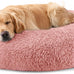 Hoewina 20in light grey donut bed for indoor cats and small dogs, washable, plush, waterproof, anti-slip