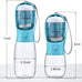 Cibaabo dog water bottle with food container, 10oz and 19oz capacity, leak proof lock and carbon filter, BPA free
