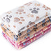 Premium Flannel Paw Printed Pet Blanket for Dog Puppy Cat - Small, Brown, Pink, White