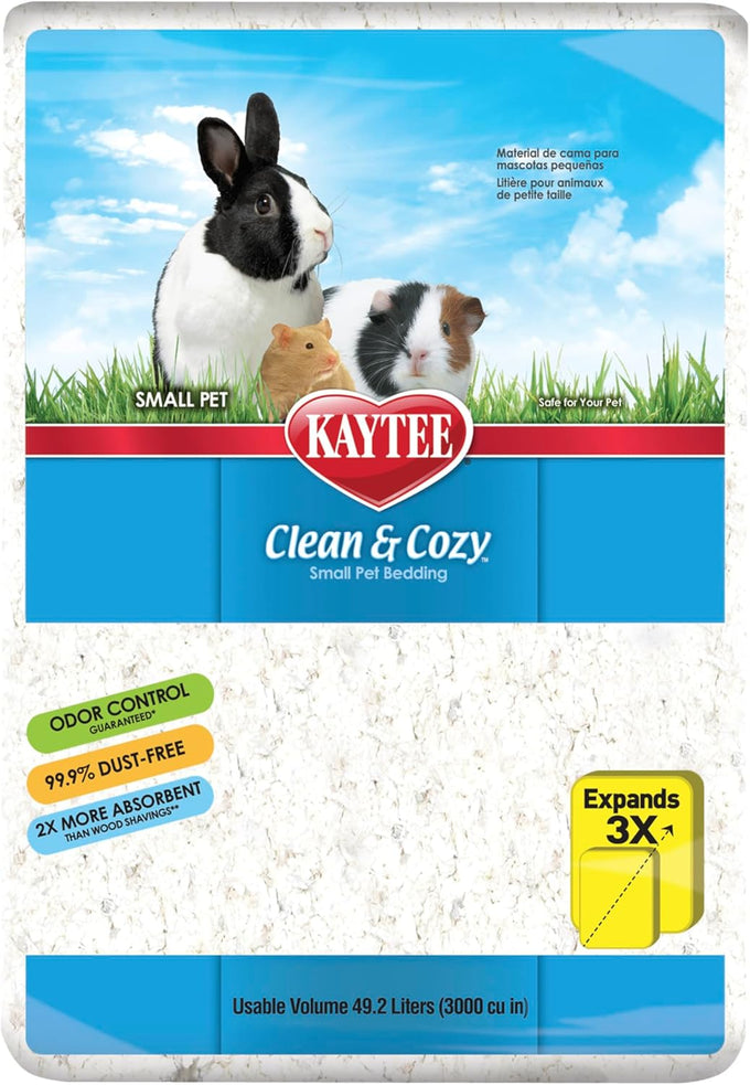 Kaytee Clean & Cozy White Paper Bedding for Small Animals, 49.2 Liters, Fragrance-Free, Dust-Free