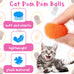 2 Cat Toy Launchers & 100 Cat Pom Pom Balls in Macaroon Colors, Silent Plush Elastic Balls for Kitty