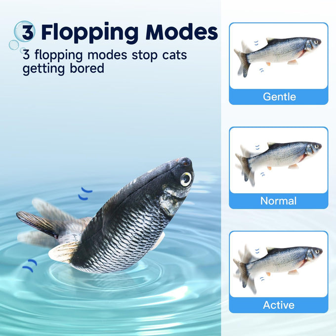 potaroma cat toys flopping fish with catnip automatic motion sensor 10.5 inches