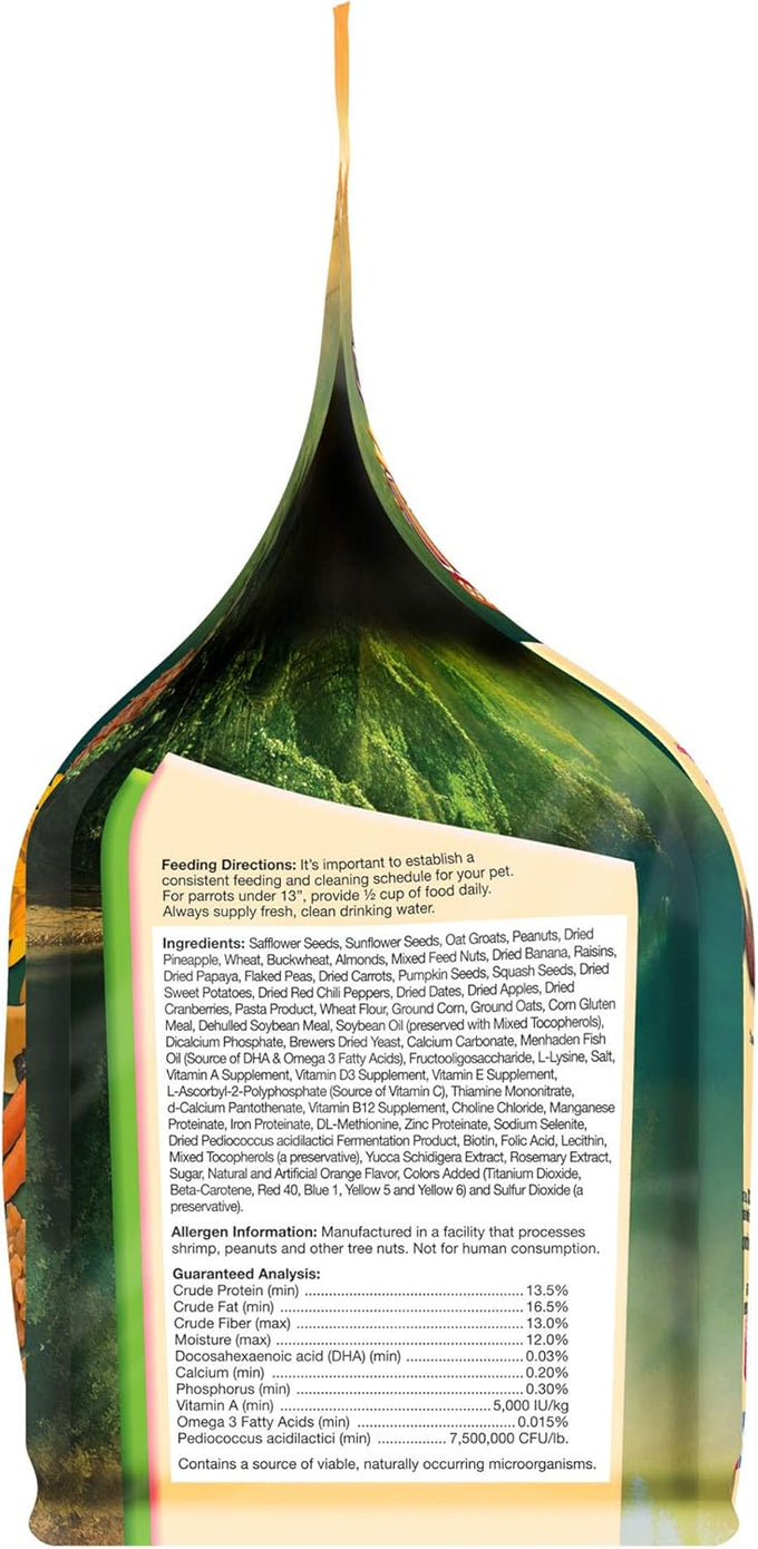 F.M. Brown's Tropical Carnival 5 lb Gourmet Bird Food for Parrots, African Greys, and Conures with Probiotics and Vitamin-Nutrient Fortification