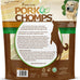 pork chomps roasted pork skin dog chews, 6 inch twists, 15 count - healthy, delicious, low fat, high protein