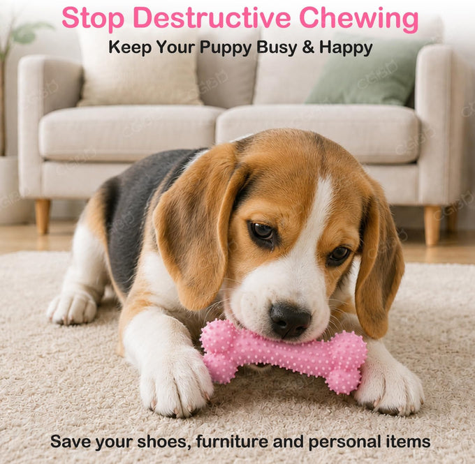 6 pack cute pink small dog toys for puppies, upgraded soft durable chew toys for small dogs