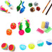 iCAGY interactive cat toy bundle for indoor cats, 25 pcs, 45 inches rainbow tunnel, colorful springs, feathers, balls, and mice