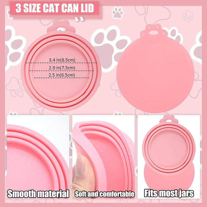 5-piece pet food supply set for dogs and cats with can opener and spoons in pink
