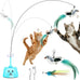 Automatic Flying Bird Feather Cat Toy for Indoor Cats with Sticky Suction Base and USB Rechargeable Electric Teaser