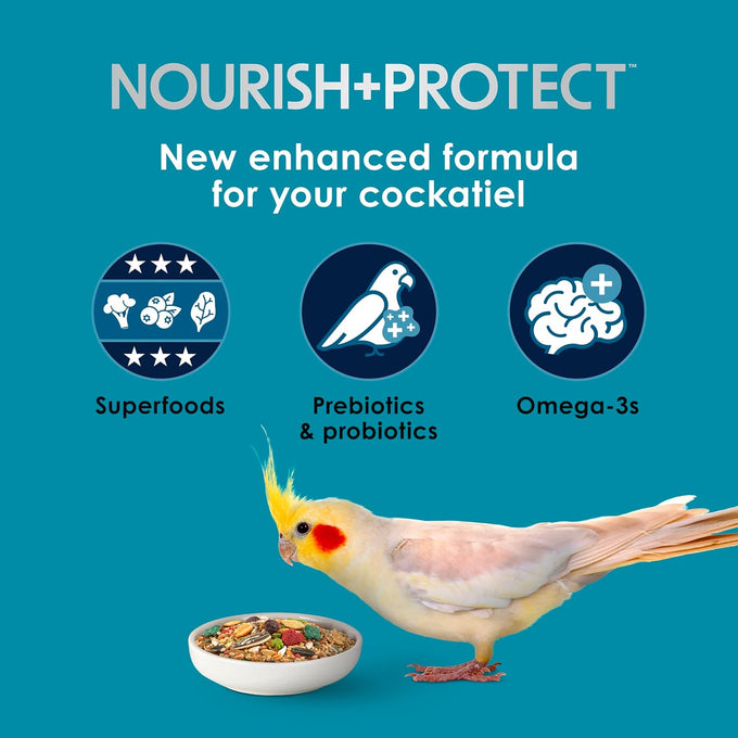 Kaytee Forti-Diet Pro Health Nourish+Protect Cockatiel Food, 5 pounds, Comprehensive Nutrition, Digestive Health, Immune Support