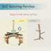 Bird Perch 360° Rotating Wooden Stand with Natural Chew Toys for Small Parrots and Conures