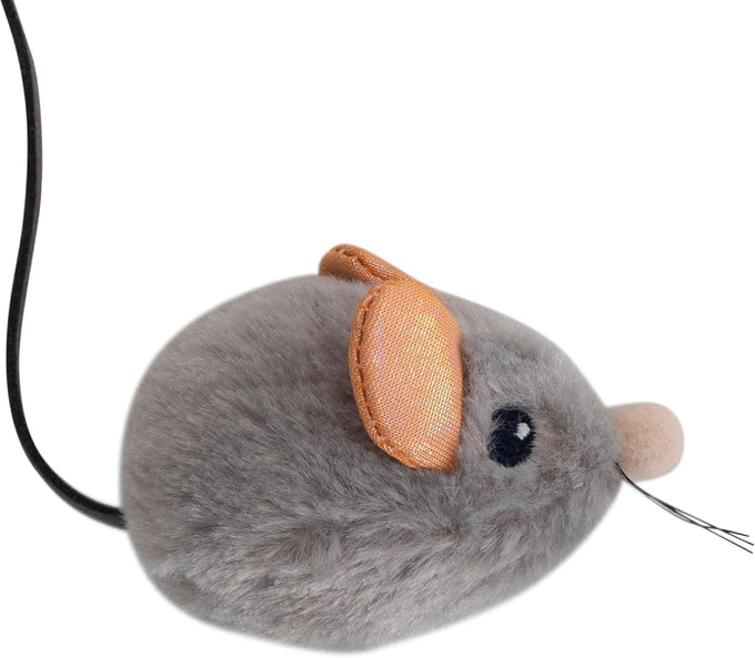 Catstages Squeak Squeak Mouse Cat Toy with Touch-Activated Sound, Catnip, and Soft Plush Gray