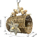 parrot woven grass nest swing set with tunnel, wooden chew toys, bird cage hanging play accessories for parakeet cockatiel