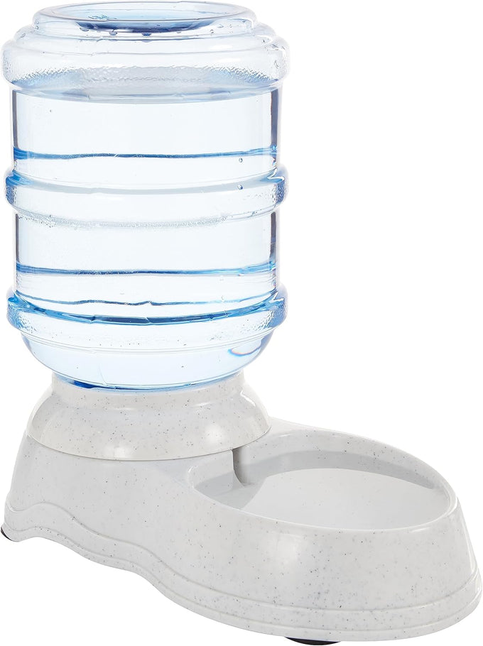 Amazon Basics 1 Gallon Gravity Pet Water Dispenser, Small, Easy to Clean, Gray, for Cat and Dog