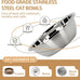 Elevated White Stainless Steel Cat Bowl Set for Indoor Cats with Whisker Fatigue Reduction and Dishwasher Safe -