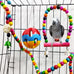 Hamiledyi bird parrot swing chewing toy set 15pcs wooden hanging bell hammock climbing ladders colorful pet birds cage toys