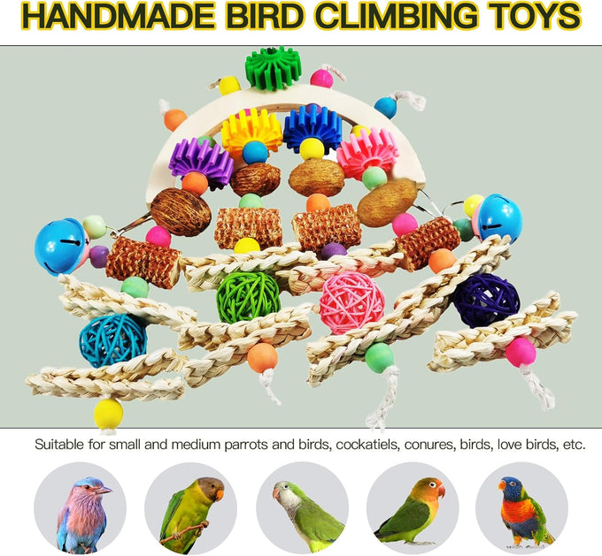 Natural Corncob Wooden Mango Solids Chew Toys for Small & Medium Parrots African Greys Cockatiels Lovebirds Bird Cage Accessories