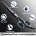 Premium 4CR titanium-plated stainless steel dog grooming scissors with safety round tips and ergonomic design